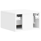 Mobiletto da notte a muro Bianco Lucido 34,5 x 33 x 20 cm
