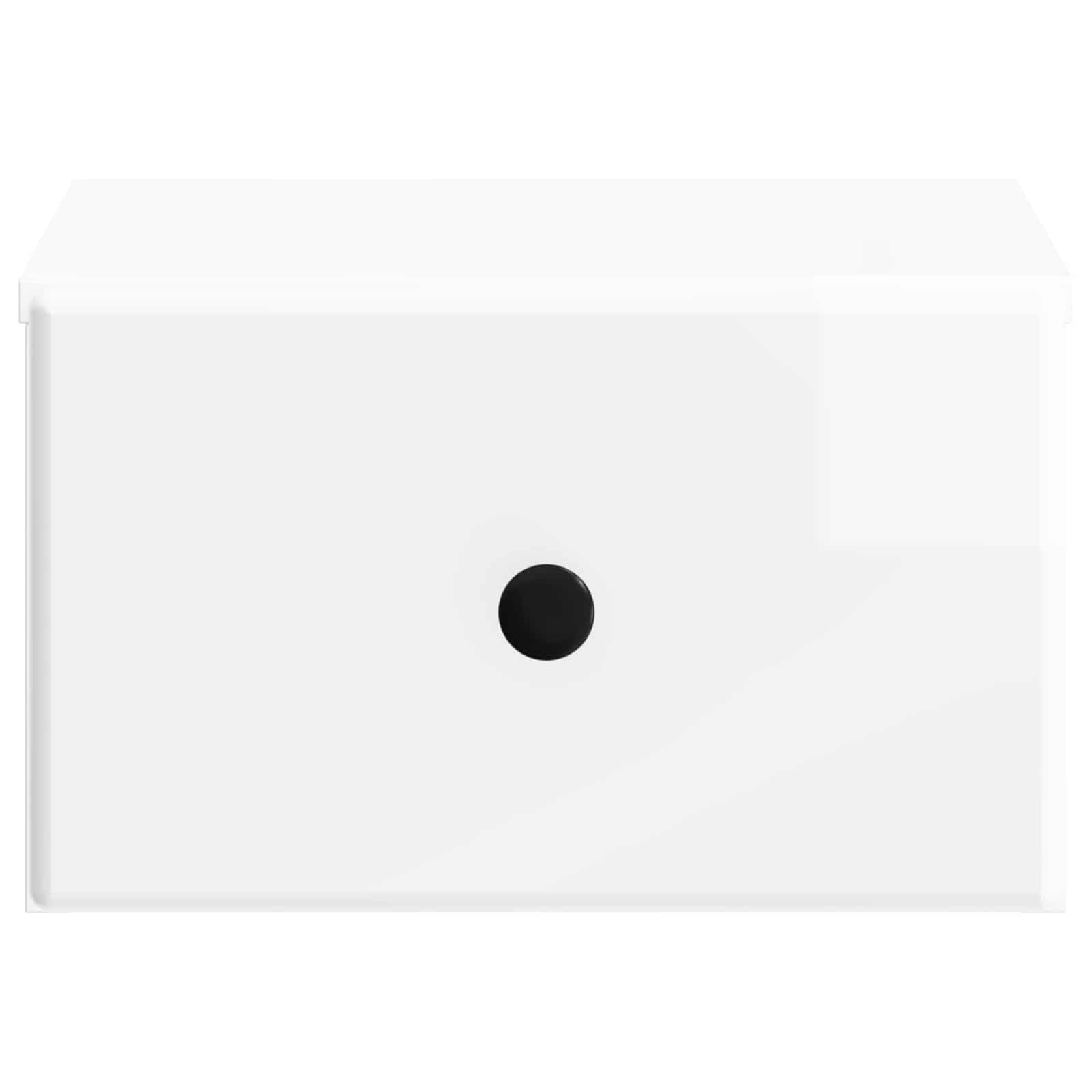 Mobiletto da notte a muro Bianco Lucido 34,5 x 33 x 20 cm