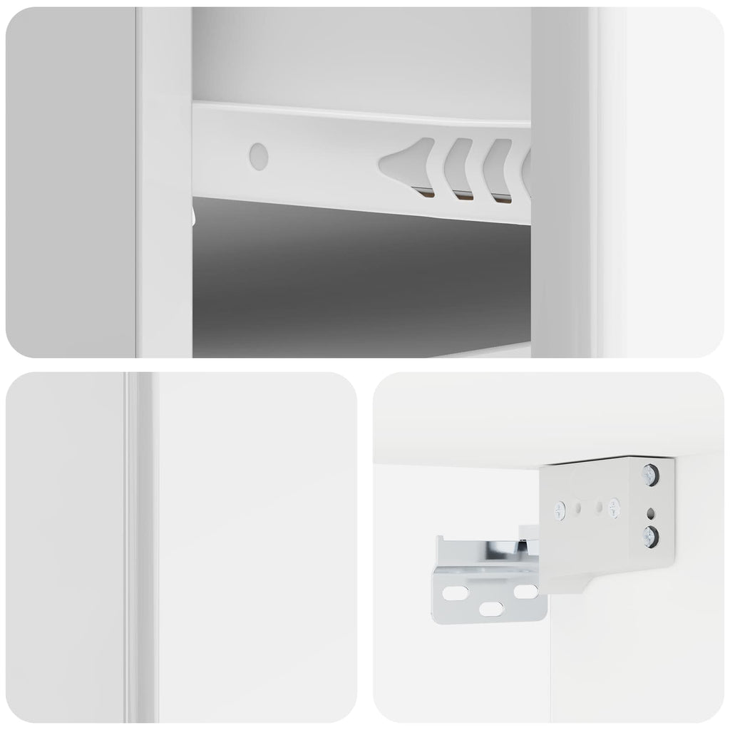 Mobiletto da notte a muro 2 pcs Bianco Lucido 34,5 x 33 x 20 cm