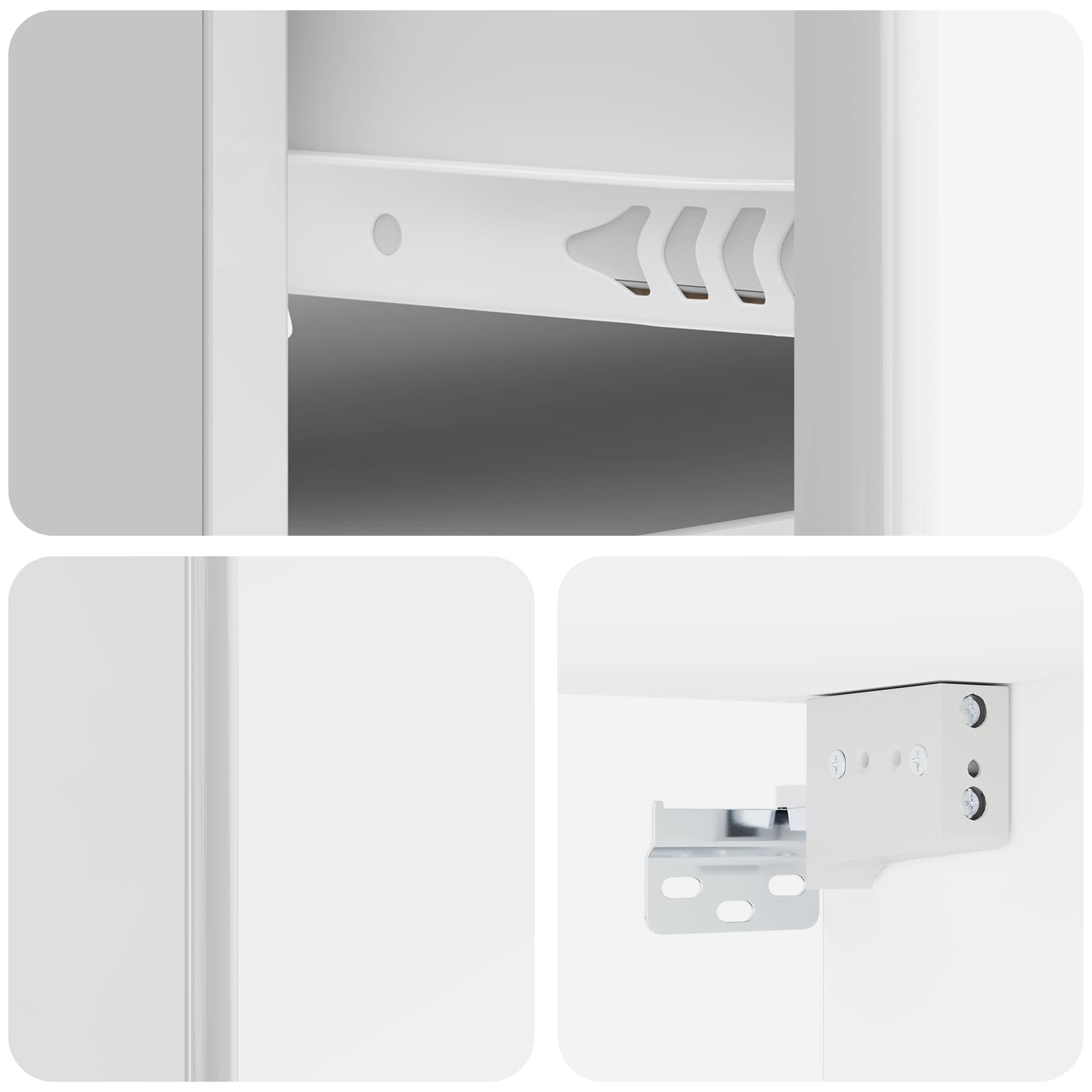 Mobiletto da notte a muro 2 pcs Bianco Lucido 34,5 x 33 x 20 cm