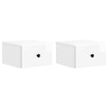 Mobiletto da notte a muro 2 pcs Bianco Lucido 34,5 x 33 x 20 cm