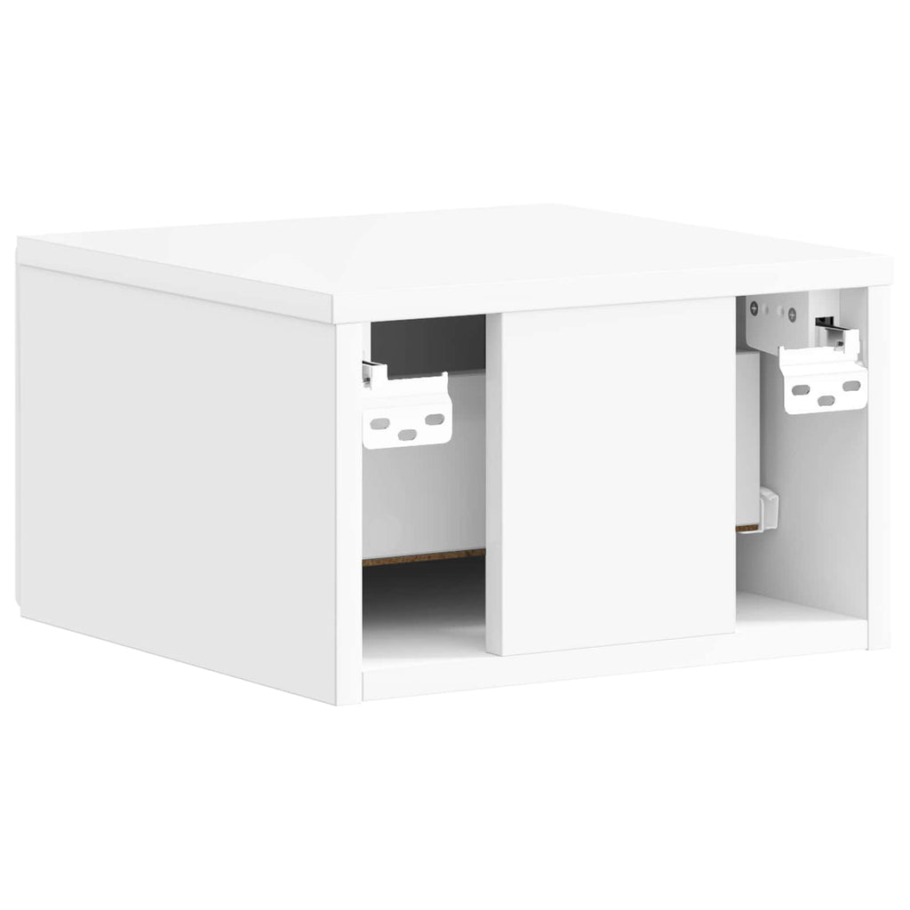 Mobiletto da notte a muro 2 pcs Bianco Lucido 34,5 x 33 x 20 cm