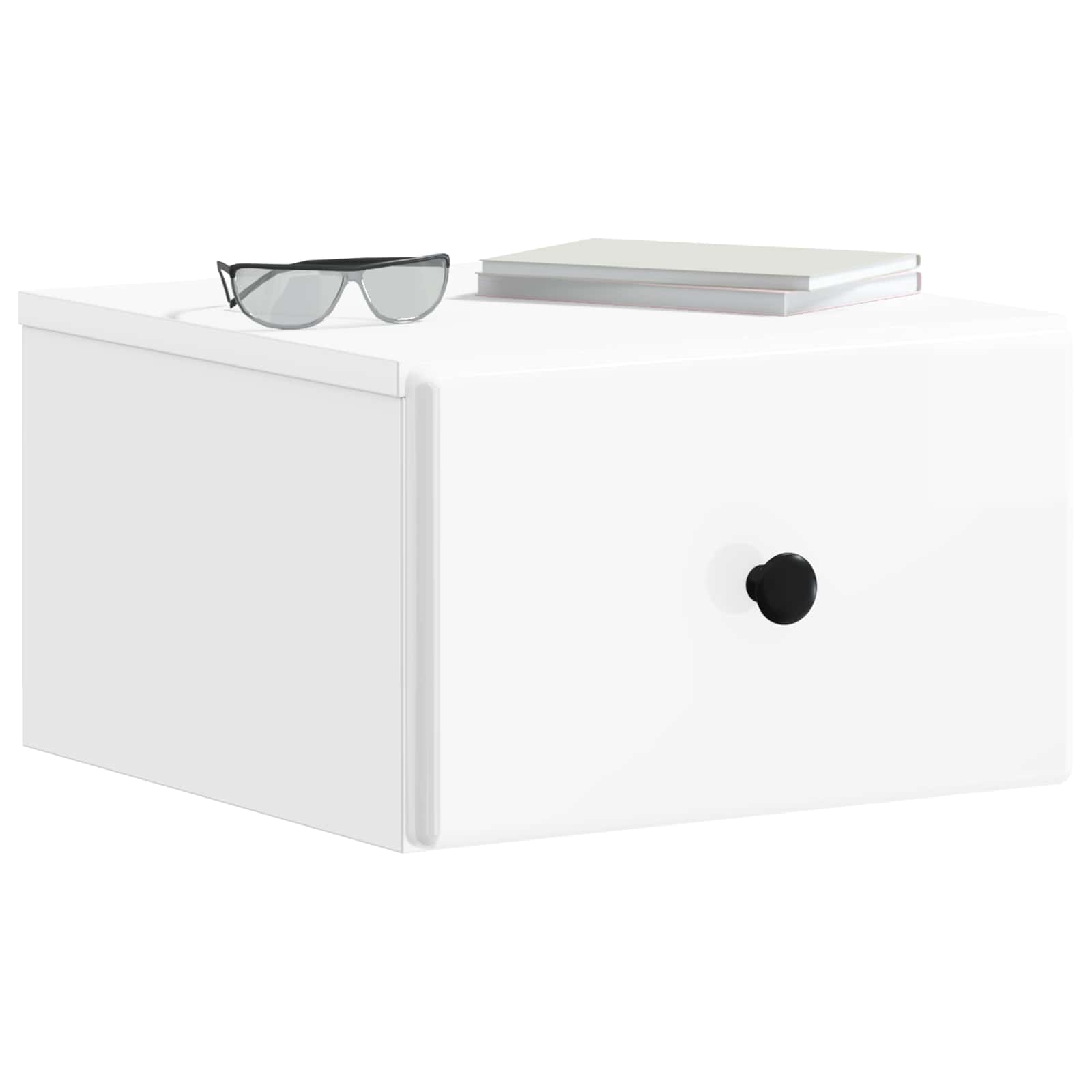Mobiletto da notte a muro 2 pcs Bianco Lucido 34,5 x 33 x 20 cm