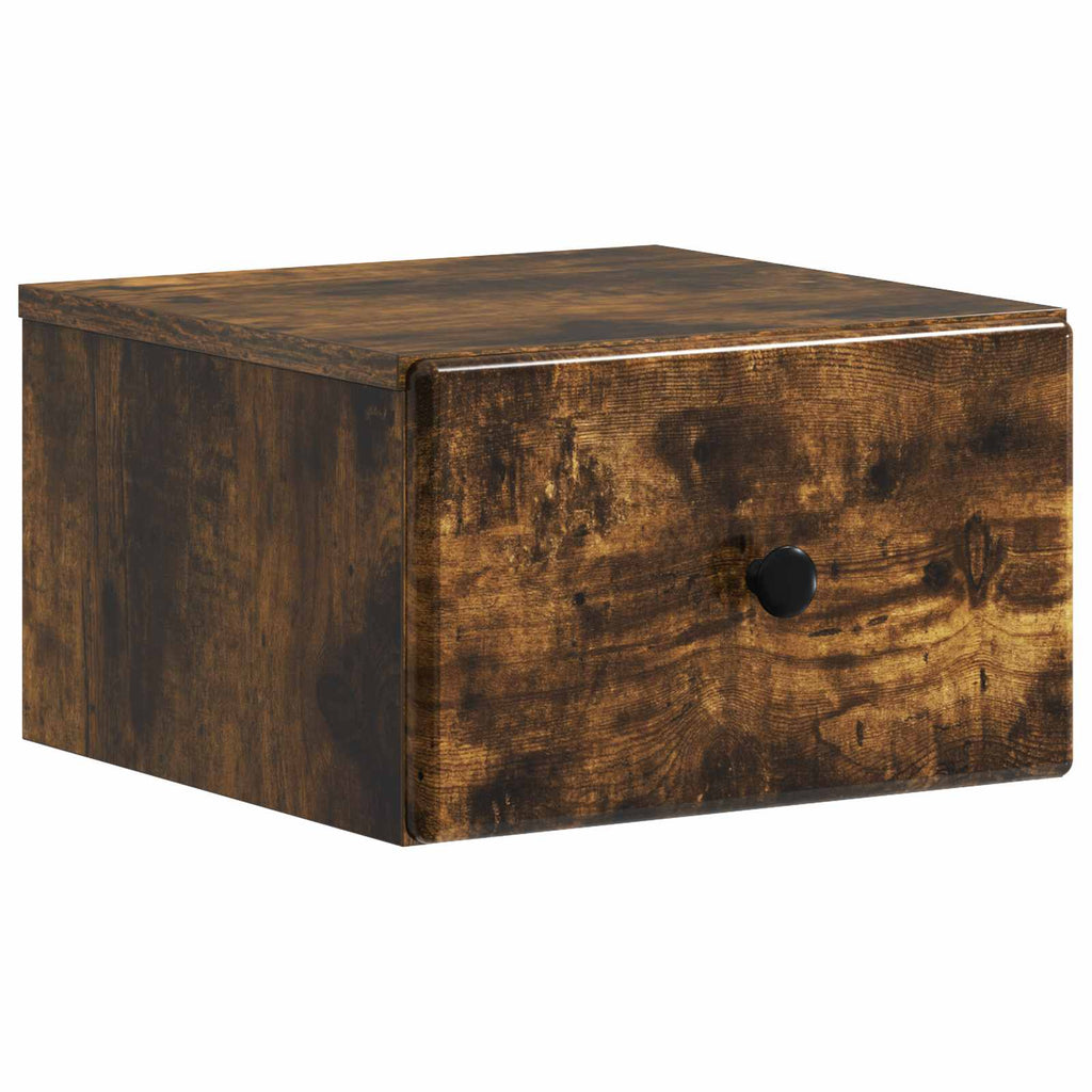Mobiletto da notte a muro Rovere Fumo 34,5 x 33 x 20 cm