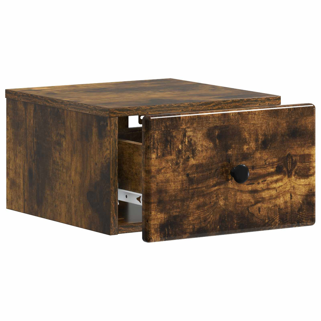 Mobiletto da notte a muro Rovere Fumo 34,5 x 33 x 20 cm