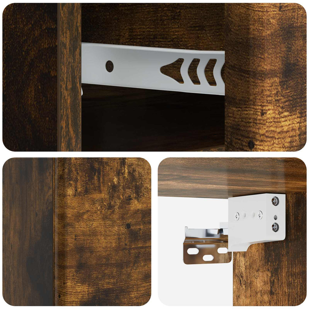 Mobiletto da notte a muro 2 pcs Rovere Fumo 34,5 x 33 x 20 cm