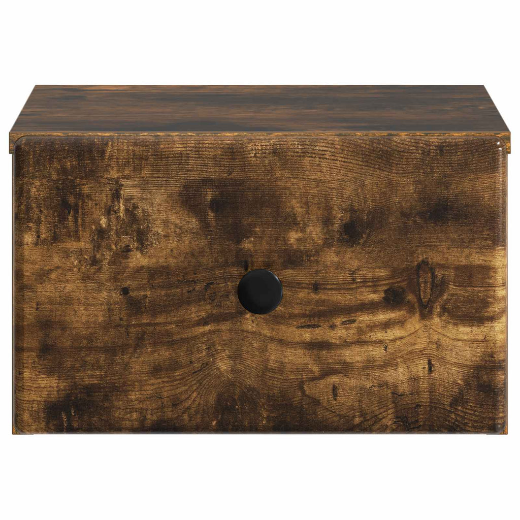 Mobiletto da notte a muro 2 pcs Rovere Fumo 34,5 x 33 x 20 cm