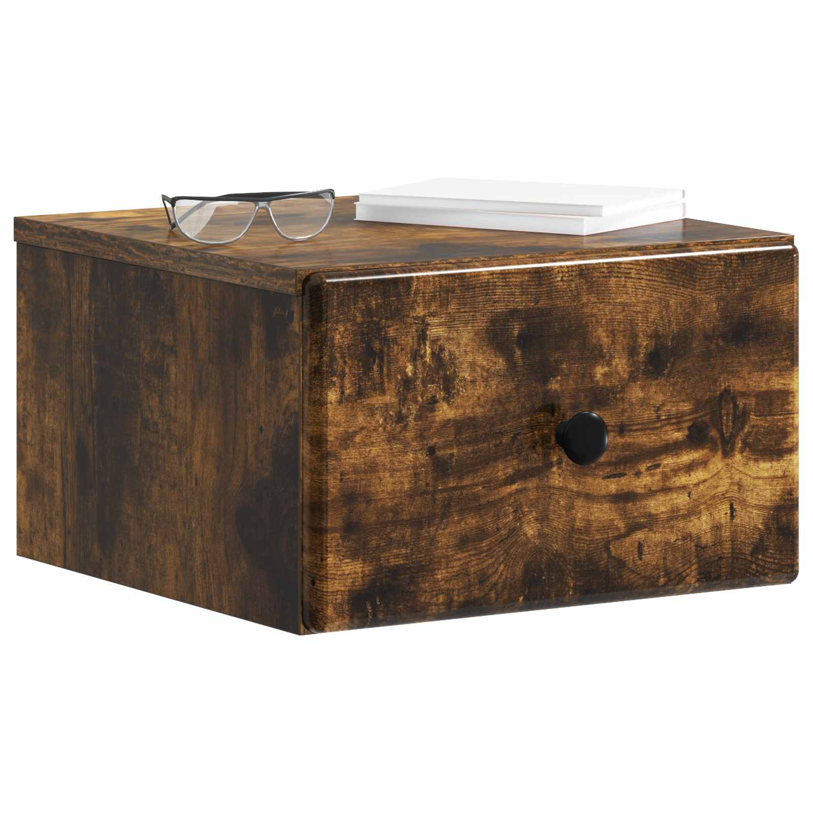 Mobiletto da notte a muro 2 pcs Rovere Fumo 34,5 x 33 x 20 cm