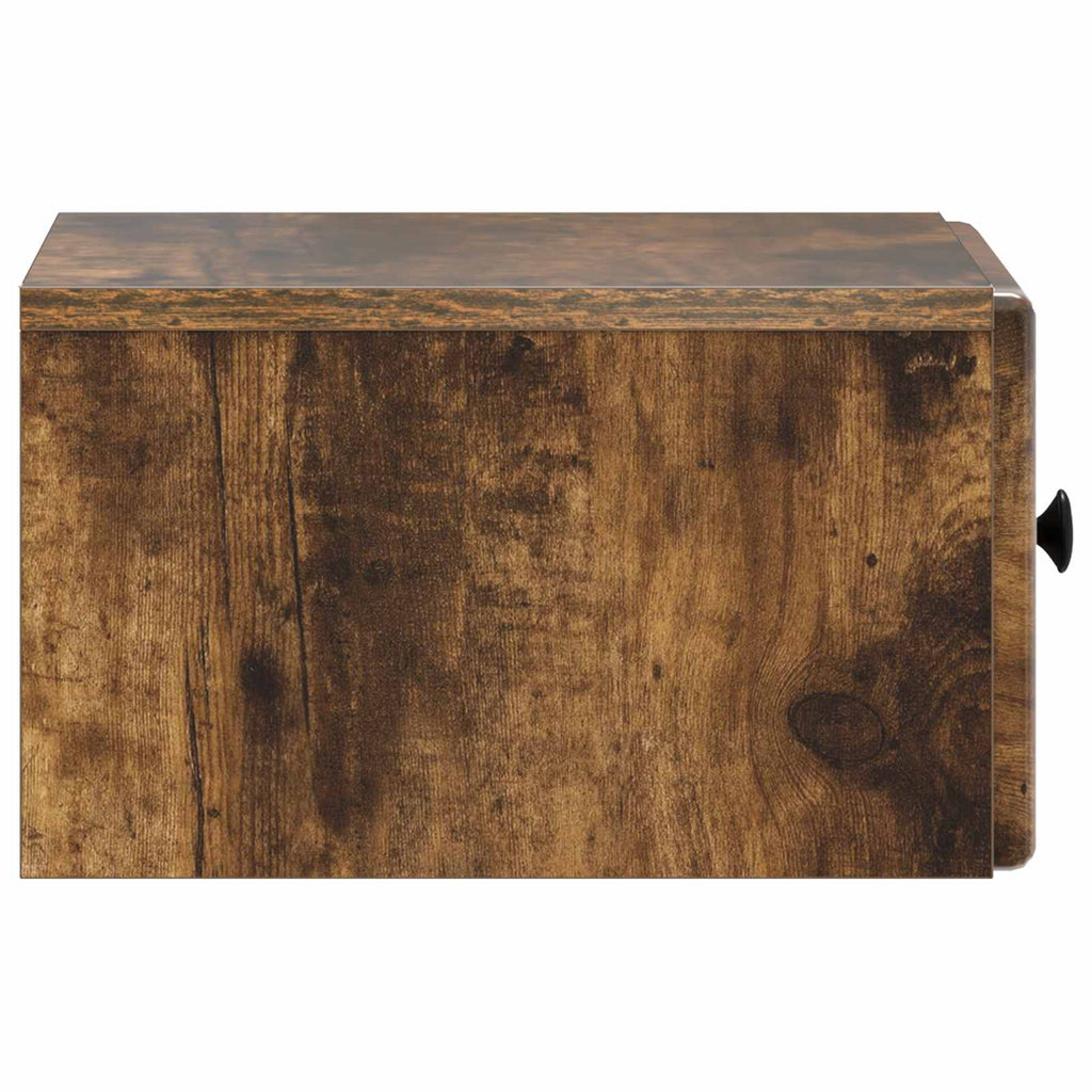 Mobiletto da notte a muro 2 pcs Rovere Fumo 34,5 x 33 x 20 cm