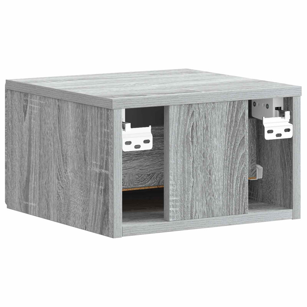 Mobiletto da notte a muro Grigio Sonoma 34,5 x 33 x 20 cm