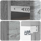 Mobiletto da notte a muro 2 pcs Grigio Sonoma 34,5 x 33 x 20 cm