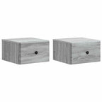 Mobiletto da notte a muro 2 pcs Grigio Sonoma 34,5 x 33 x 20 cm