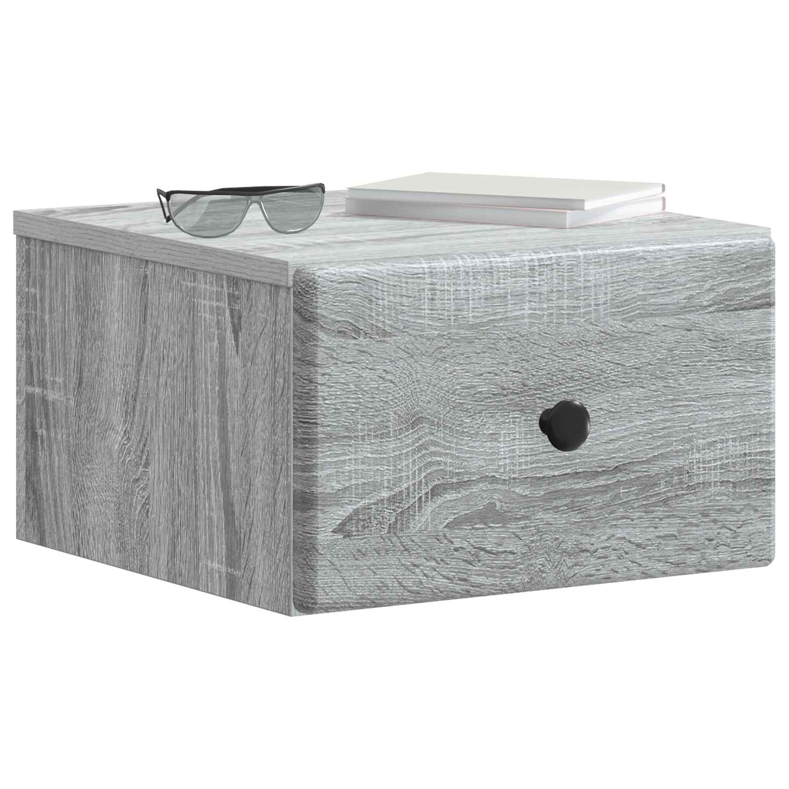 Mobiletto da notte a muro 2 pcs Grigio Sonoma 34,5 x 33 x 20 cm