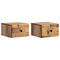 Mobiletto da notte a muro 2 pcs Legno antico 34,5 x 33 x 20 cm