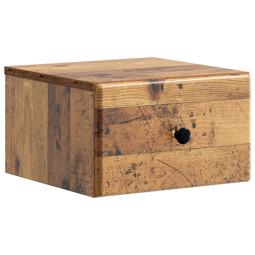Mobiletto da notte a muro 2 pcs Legno antico 34,5 x 33 x 20 cm
