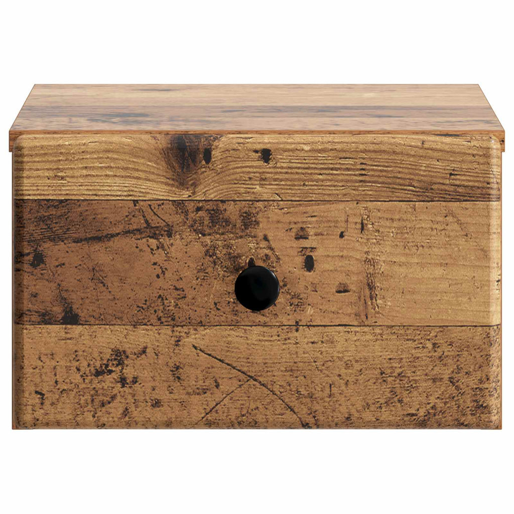 Mobiletto da notte a muro 2 pcs Legno antico 34,5 x 33 x 20 cm