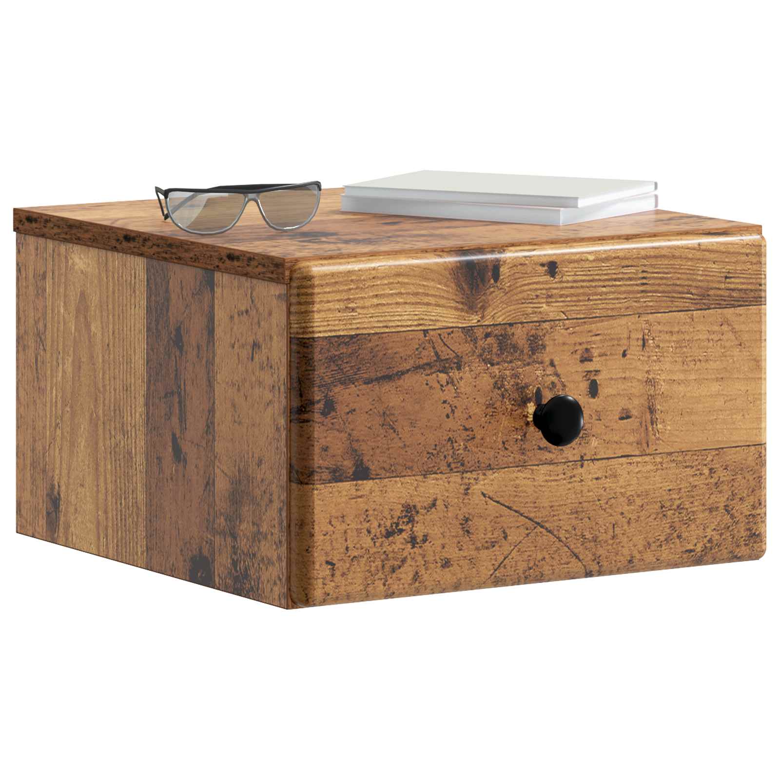 Mobiletto da notte a muro 2 pcs Legno antico 34,5 x 33 x 20 cm