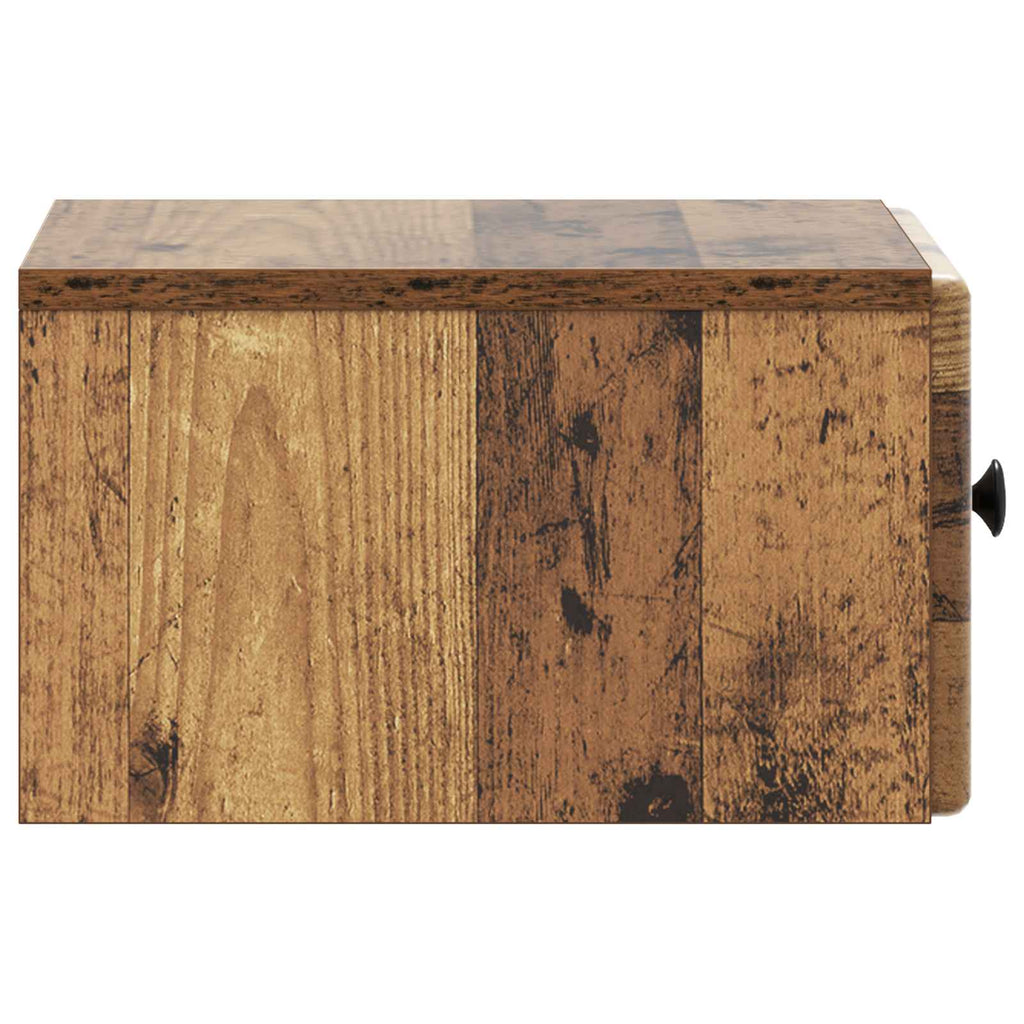 Mobiletto da notte a muro 2 pcs Legno antico 34,5 x 33 x 20 cm