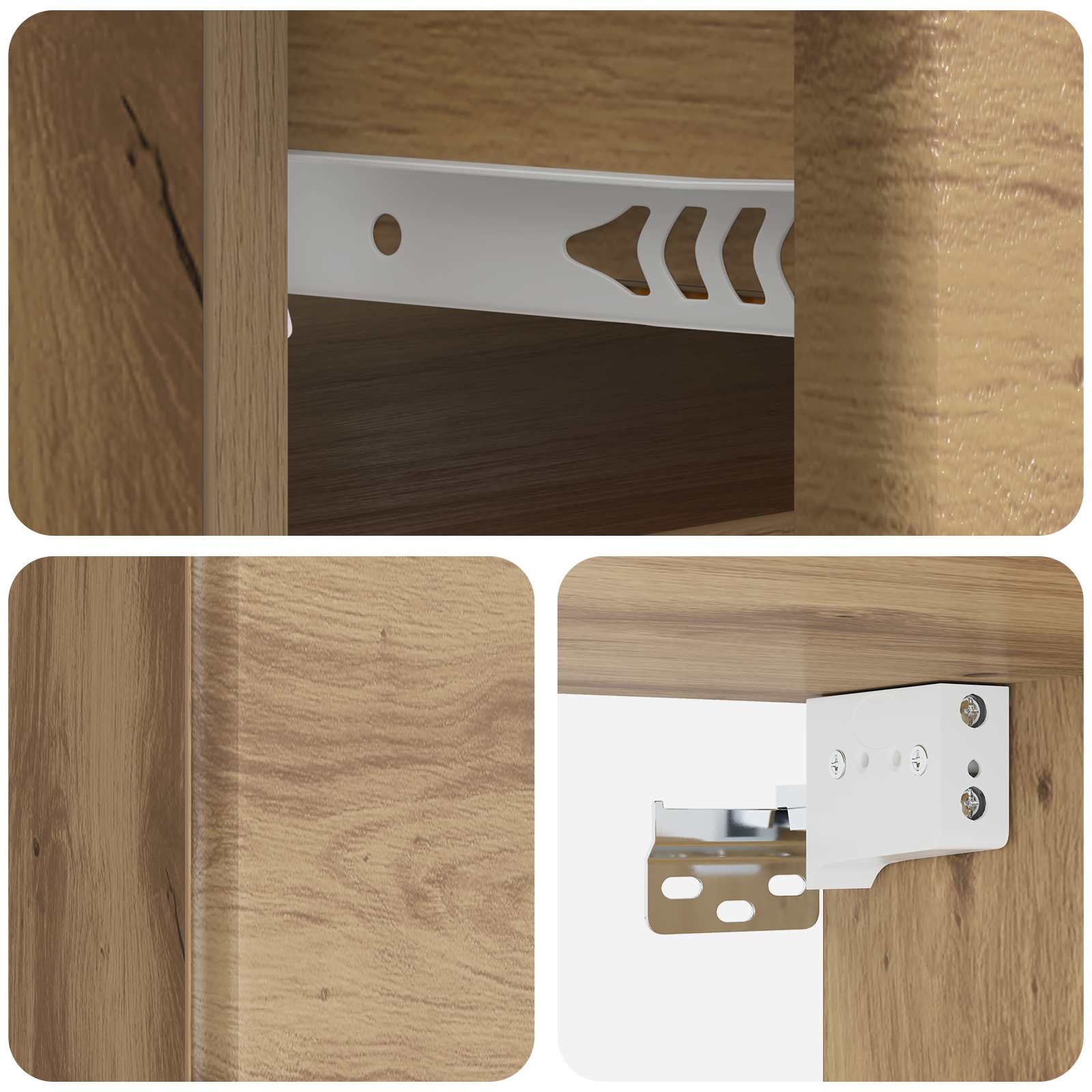 Mobiletto da notte a muro con cassetto 2 pcs Rovere Artigianale