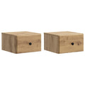 Mobiletto da notte a muro con cassetto 2 pcs Rovere Artigianale
