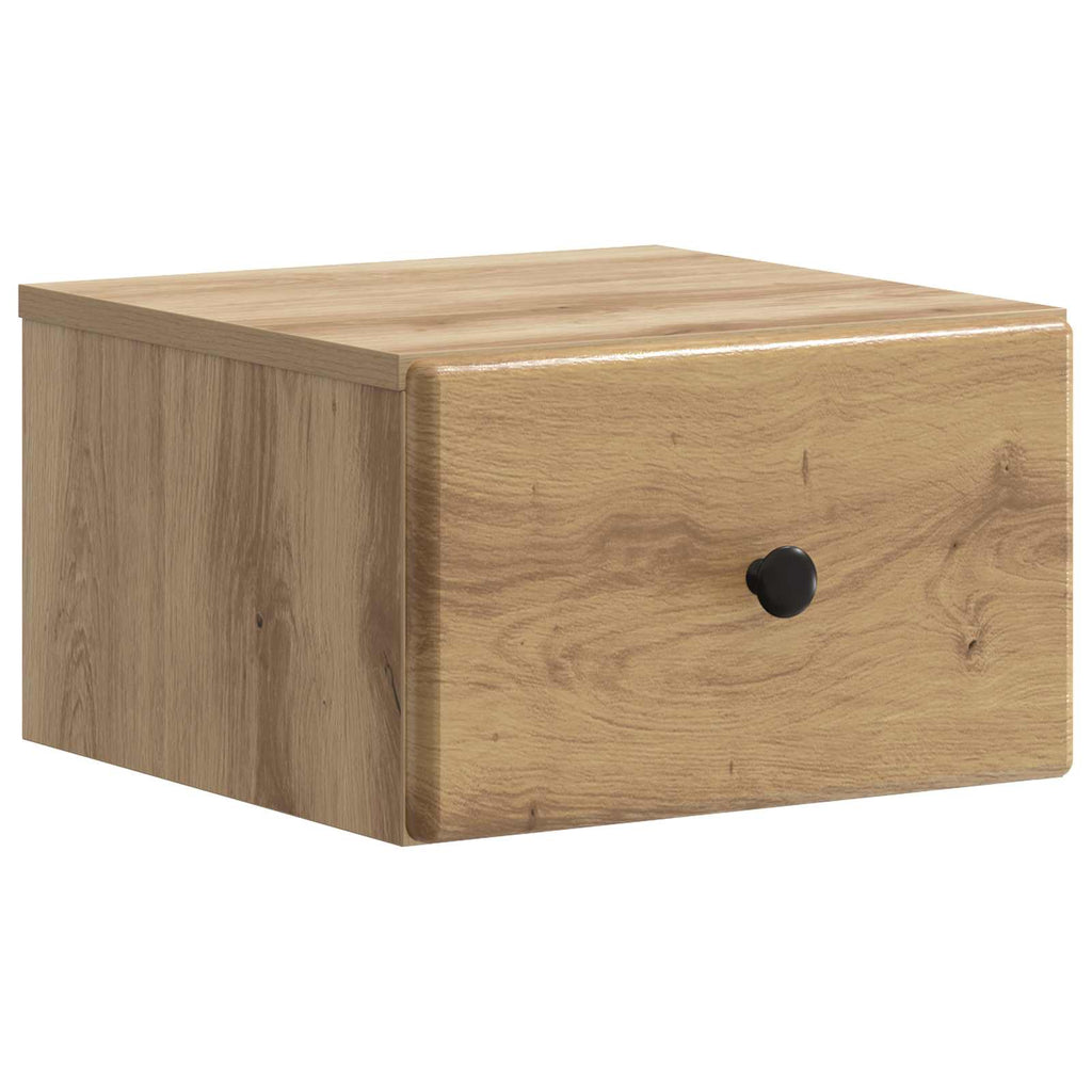 Mobiletto da notte a muro con cassetto 2 pcs Rovere Artigianale
