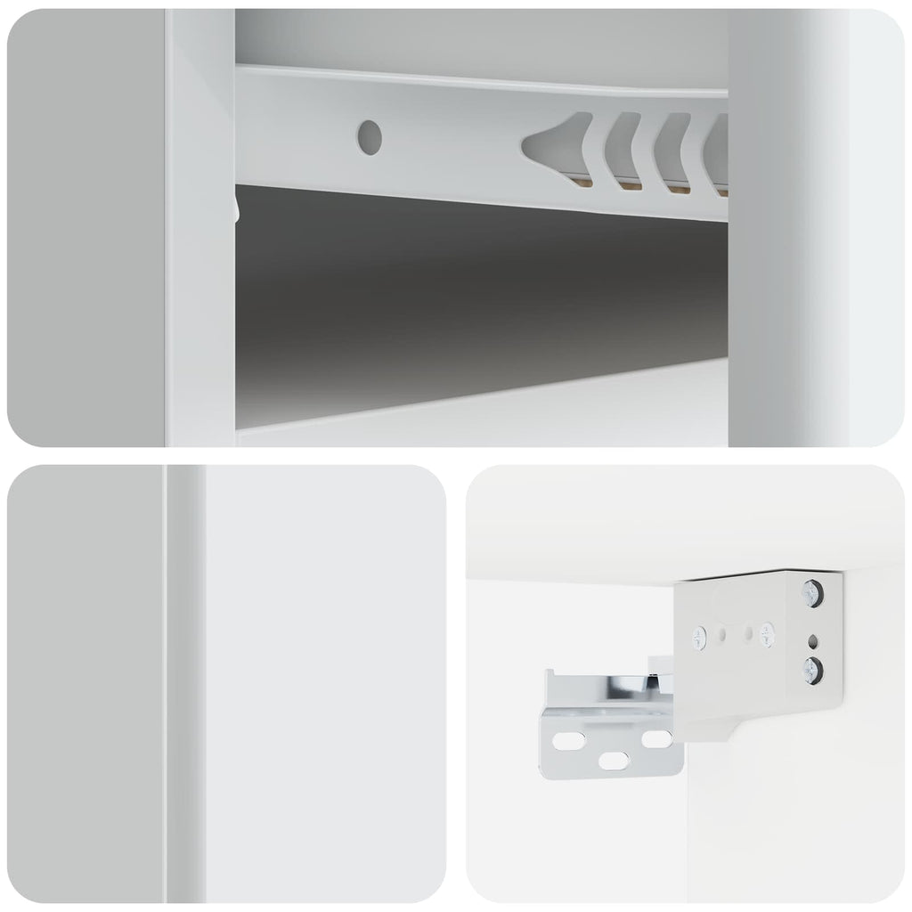 Mobiletto da notte a muro 2 pcs Bianco 49 x 34,5 x 20 cm