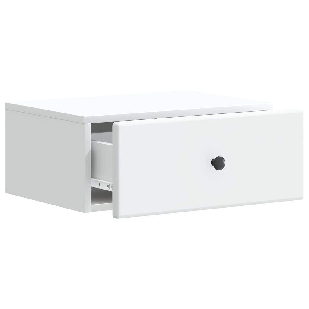Mobiletto da notte a muro 2 pcs Bianco 49 x 34,5 x 20 cm