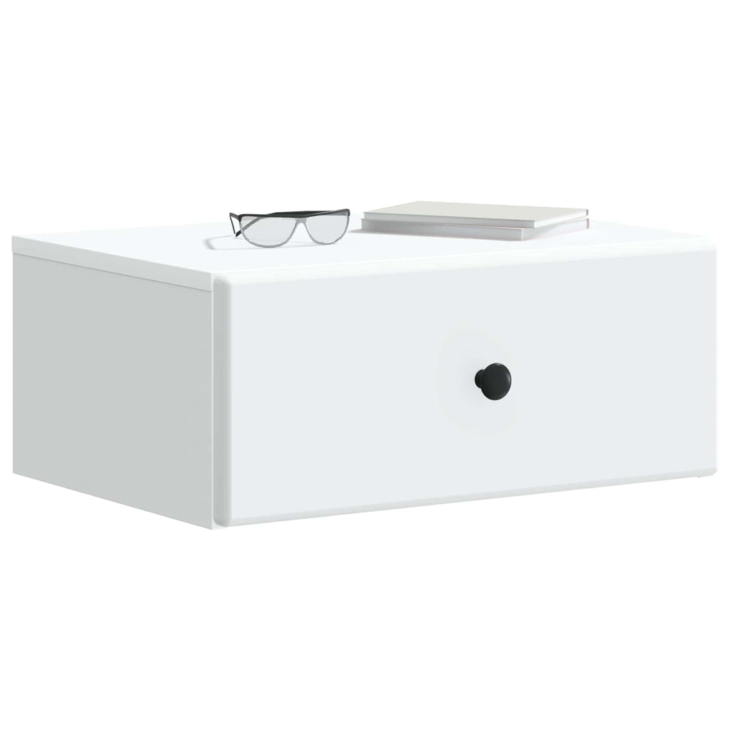 Mobiletto da notte a muro 2 pcs Bianco 49 x 34,5 x 20 cm