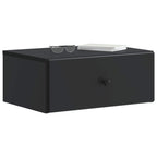 Mobiletto da notte a muro con cassetto Nero 49 x 34,5 x 20 cm