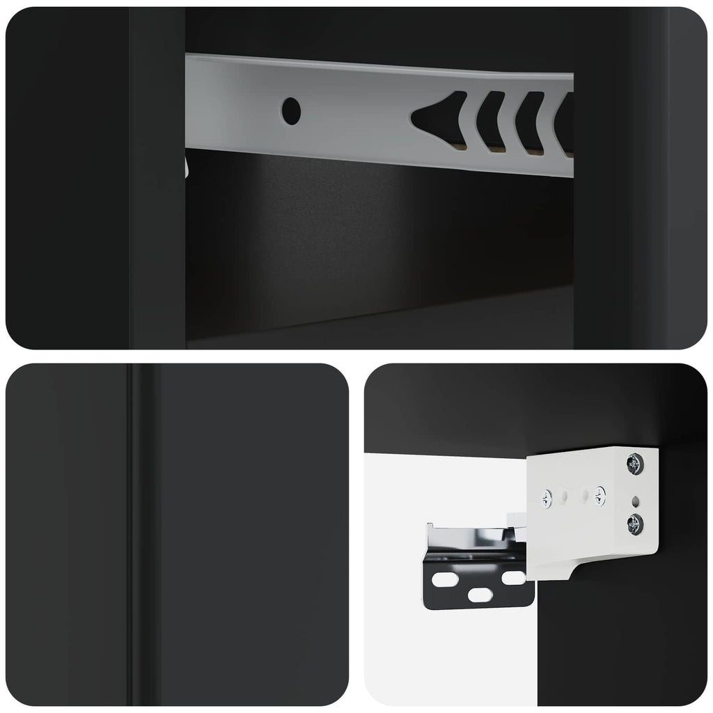Mobiletto da notte a muro 2 pcs Nero 49 x 34,5 x 20 cm