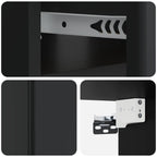Mobiletto da notte a muro 2 pcs Nero 49 x 34,5 x 20 cm