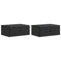 Mobiletto da notte a muro 2 pcs Nero 49 x 34,5 x 20 cm