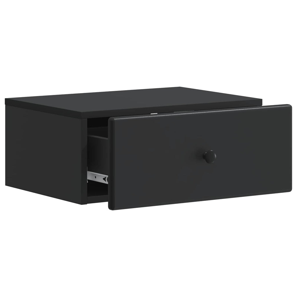 Mobiletto da notte a muro 2 pcs Nero 49 x 34,5 x 20 cm