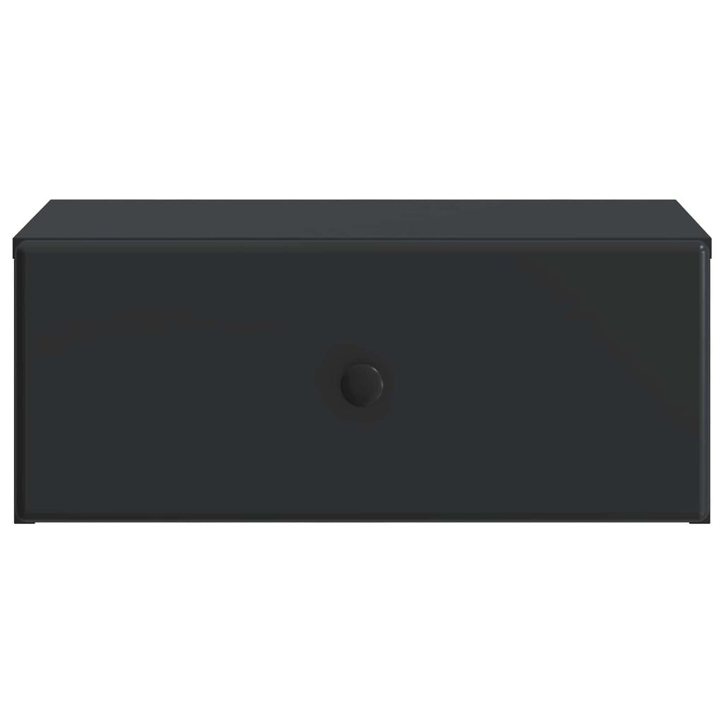 Mobiletto da notte a muro 2 pcs Nero 49 x 34,5 x 20 cm