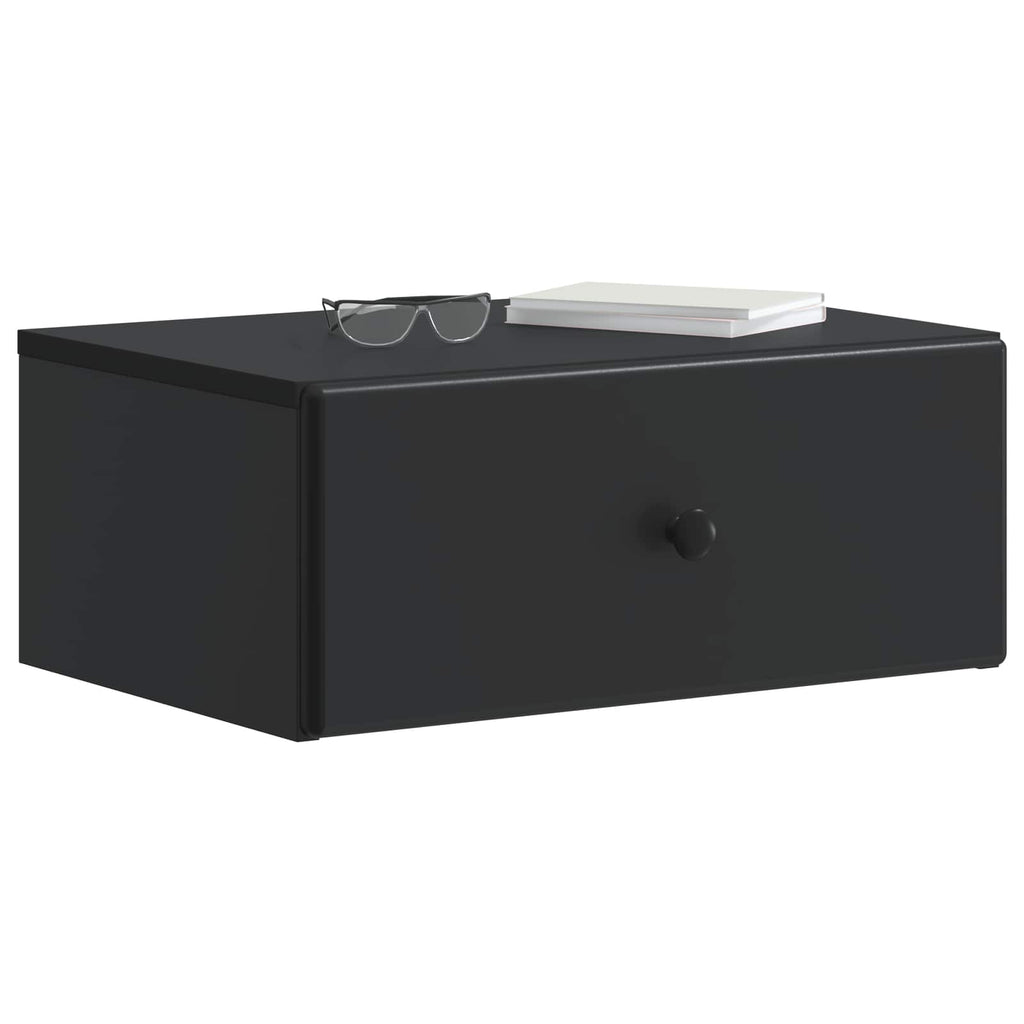 Mobiletto da notte a muro 2 pcs Nero 49 x 34,5 x 20 cm