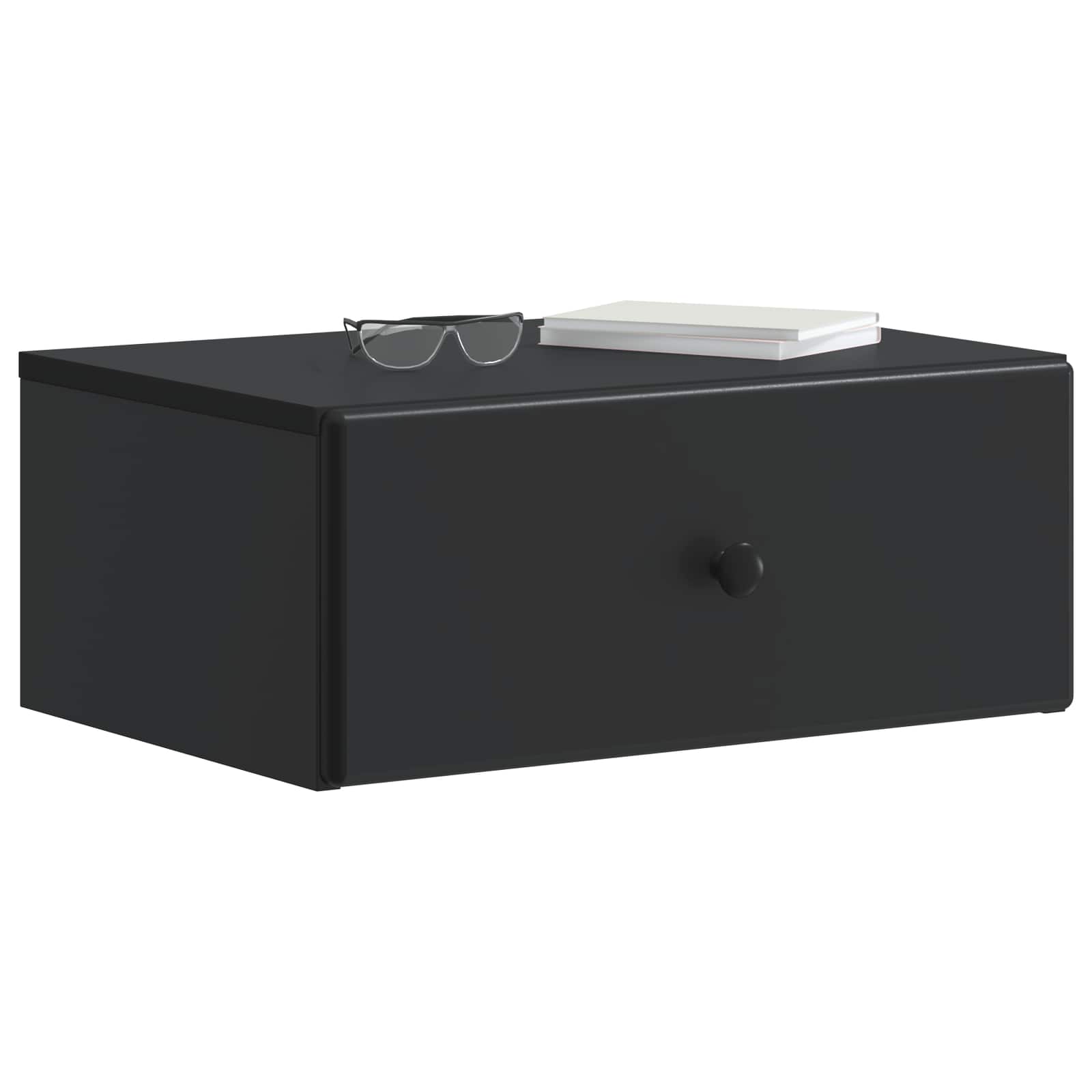 Mobiletto da notte a muro 2 pcs Nero 49 x 34,5 x 20 cm