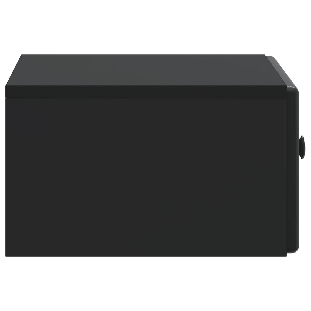 Mobiletto da notte a muro 2 pcs Nero 49 x 34,5 x 20 cm