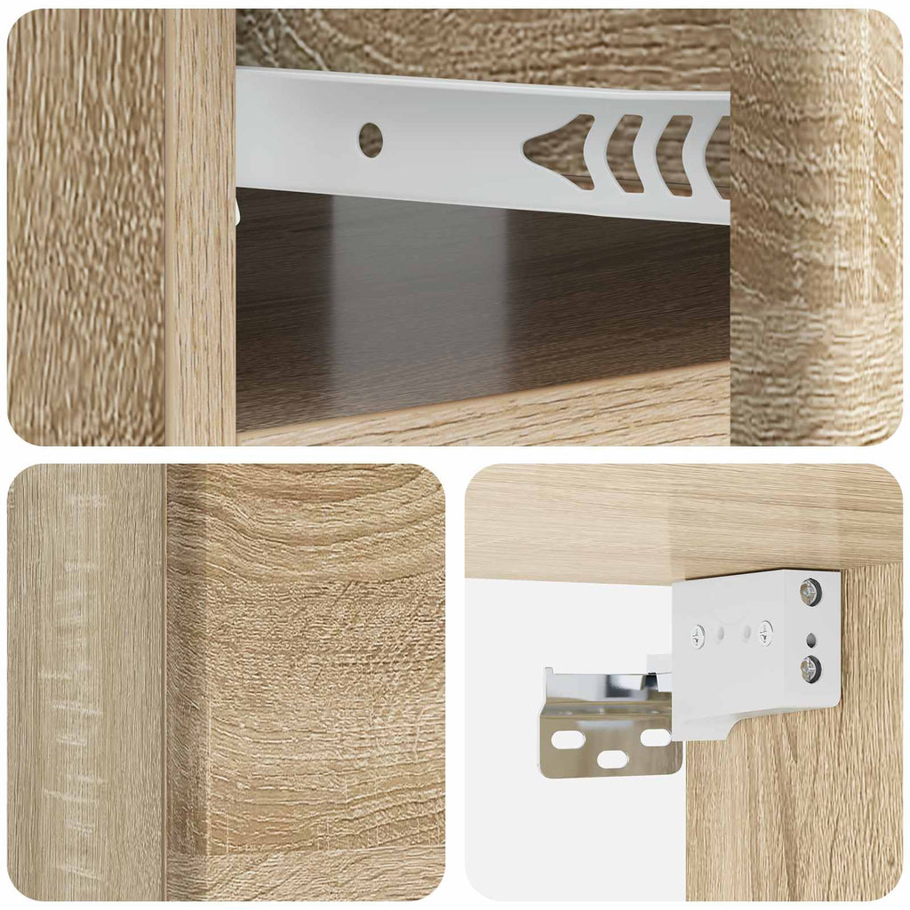 Mobiletto da notte a muro Rovere Sonoma 49 x 34,5 x 20 cm
