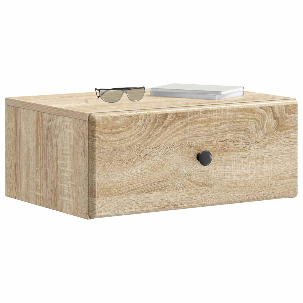 Mobiletto da notte a muro Rovere Sonoma 49 x 34,5 x 20 cm