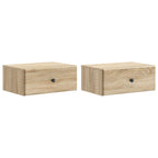 Mobiletto da notte a muro 2 pcs Rovere Sonoma 49 x 34,5 x 20 cm