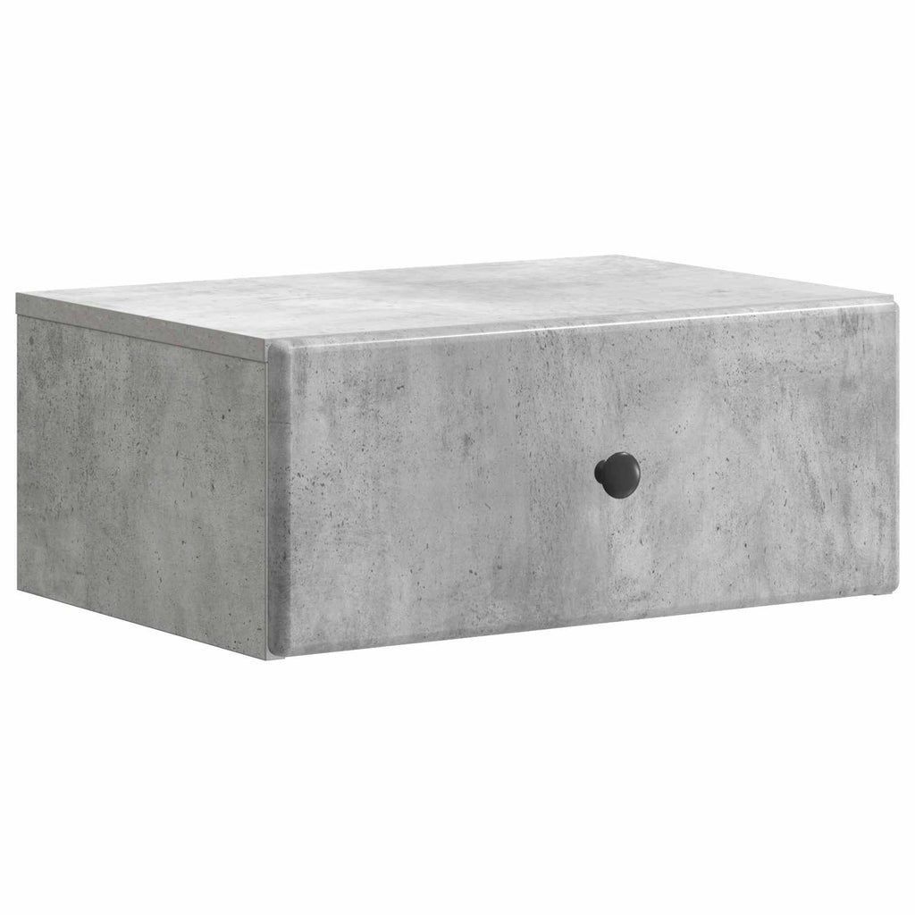 Mobiletto da notte a muro Grigio Cemento 49 x 34,5 x 20 cm