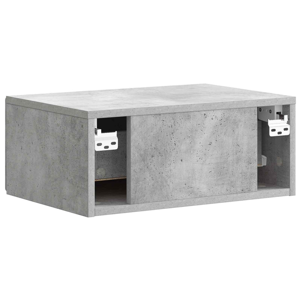 Mobiletto da notte a muro Grigio Cemento 49 x 34,5 x 20 cm