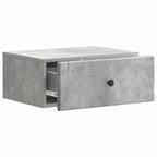 Mobiletto da notte a muro con cassetto 2 pcs Grigio Cemento