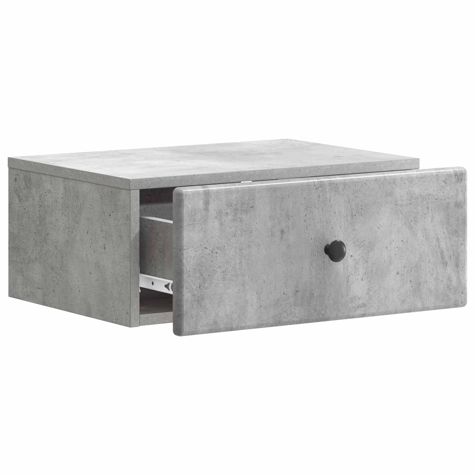 Mobiletto da notte a muro con cassetto 2 pcs Grigio Cemento