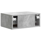 Mobiletto da notte a muro con cassetto 2 pcs Grigio Cemento