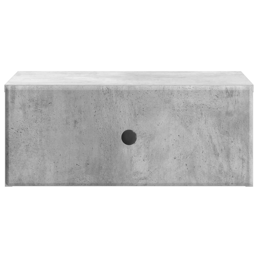 Mobiletto da notte a muro con cassetto 2 pcs Grigio Cemento
