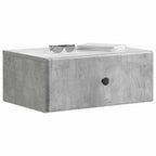 Mobiletto da notte a muro con cassetto 2 pcs Grigio Cemento