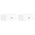 Mobiletto da notte a muro 2 pcs Bianco Lucido 49 x 34,5 x 20 cm