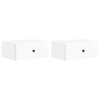 Mobiletto da notte a muro 2 pcs Bianco Lucido 49 x 34,5 x 20 cm