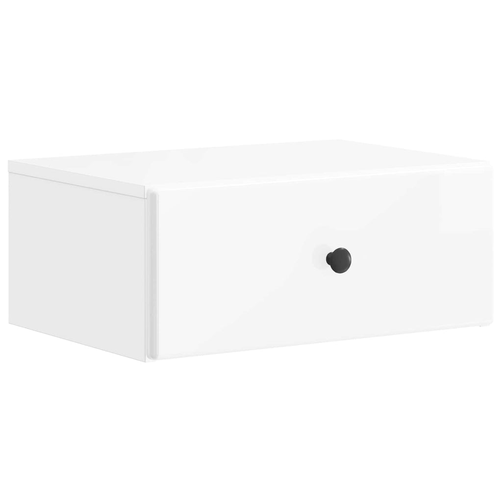 Mobiletto da notte a muro 2 pcs Bianco Lucido 49 x 34,5 x 20 cm